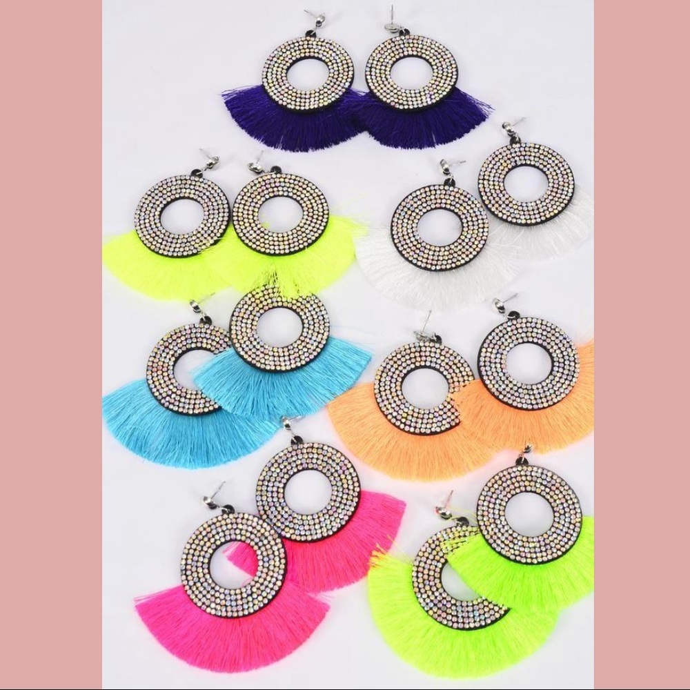 Sparkling Tassel Fringe Earrings